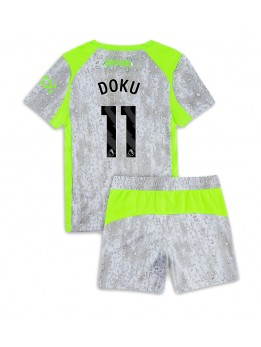 Billige Manchester City Jeremy Doku #11 Tredjedraktsett Barn 2025-26 Kortermet (+ Korte bukser)